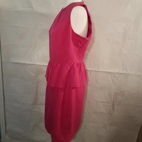 Trina Turk Kiran Sari Pink Pleated Sateen Peplum Large - Picture 4 of 7